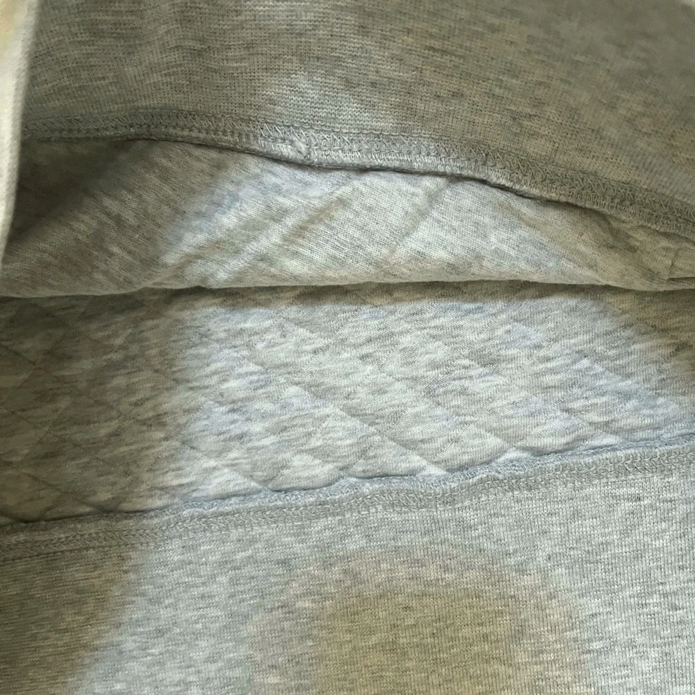 LL Bean 502745 quilted quarter zip 1/4 light gray pullover lightweight jacket XS - Picture 6 of 10